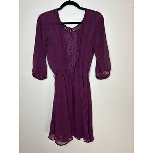 Maurices purple dress 3/4 sleeve, knee length Women's Small lightweight, flowy
